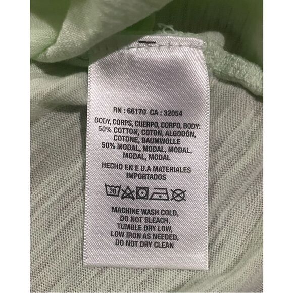 Anthropologie t.la bright mint green pocket basic tee criss cross back XS minima - Picture 7 of 7